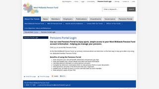 West Midlands Pension Fund - Pensions Portal Login