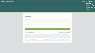 Login page (Pension Protection Fund eTendering Portal)