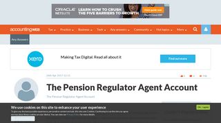 The Pension Regulator Agent Account | AccountingWEB