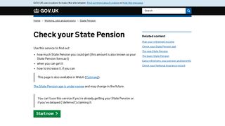 Check your State Pension - GOV.UK