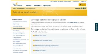 Submit or track a claim | Sun Life Financial