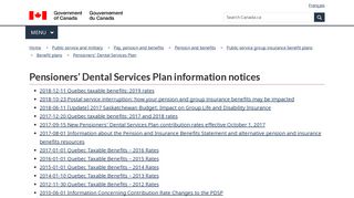 Pensioners' Dental Services Plan information notices - Canada.ca