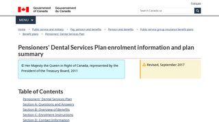 Pensioners' Dental Services Plan enrolment information and plan ...