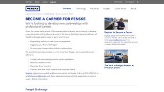 Become a Freight Carrier for Penske - Penske Truck Leasing