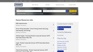 Penske Jobs/Careers - Human Resources Jobs