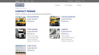 Contact Us - Penske - Penske Truck Leasing