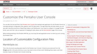Customize the Pentaho User Console - Pentaho Documentation