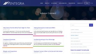 Advisor Connect Archive | Pentegra Retirement Services