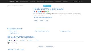 Peoee prismhr login Results For Websites Listing - SiteLinks.Info