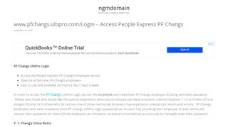 www.pfchangs.ultipro.com/Login – Access People Express PF Changs