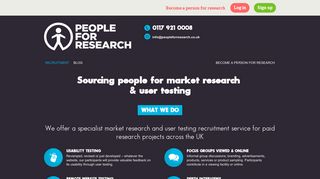 People for Research - market research recruitment, market research ...