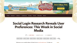 Social Login Research Reveals User Preferences: This Week in ...