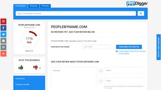 PEOPLEBYNAME.COM reviews and reputation check - RepDigger