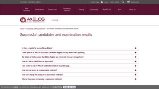 Successful candidates and examination results | FAQs | AXELOS