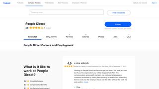 People Direct Careers and Employment | Indeed.com