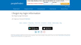 I forgot my login information - PeopleFinders