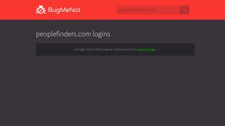 peoplefinders.com passwords - BugMeNot