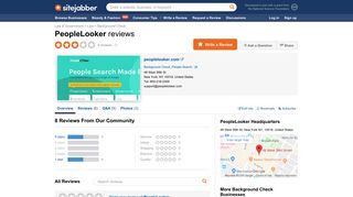 PeopleLooker Reviews - 8 Reviews of Peoplelooker.com | Sitejabber
