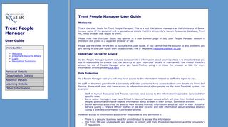 Trent People Manager User Guide - University of Exeter