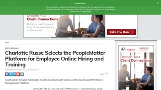 Charlotte Russe Selects the PeopleMatter Platform for Employee ...