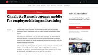 Charlotte Russe leverages mobile for employee hiring and training ...