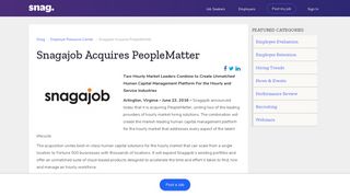 Snagajob Acquires Peoplematter | Snagajob