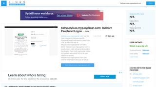Visit Kellyservices.mypeoplenet.com - Bullhorn Peoplenet Logon.