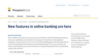 New features in online banking are here - Peoples Bank