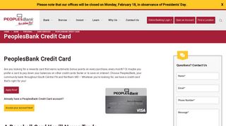 Visa Credit Card | PeoplesBank: South Central PA & Northern MD