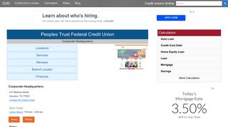 Peoples Trust Federal Credit Union - Houston, TX - Credit Unions Online
