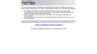 People's United Bank Credit Card Services