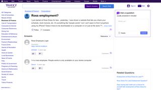 Ross employment? | Yahoo Answers