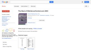 The Best of SQLServerCentral.com 2003