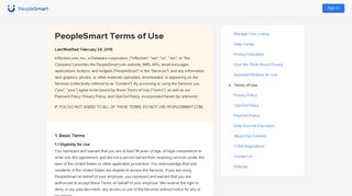 Terms of Use | PeopleSmart