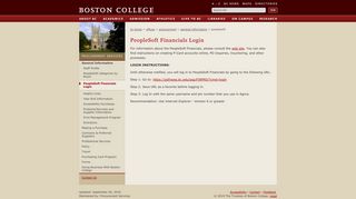 PeopleSoft Financials Login - Boston College