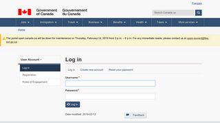 Log in - Open Government - Government of Canada