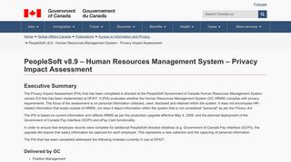 PeopleSoft v8.9 - Human Resources Management System - Privacy ...