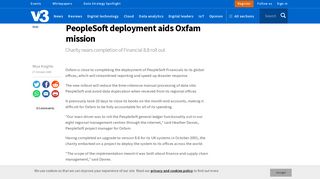PeopleSoft deployment aids Oxfam mission | V3