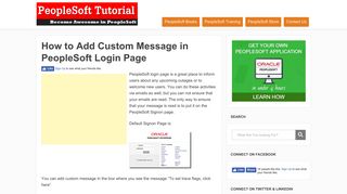 How to Add Custom Message in PeopleSoft Login Page | PeopleSoft ...