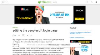 editing the peoplesoft login page - IT Toolbox