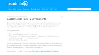 Custom Signon Page – 2 Environments - PSAdmin.io