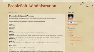 PeopleSoft Administration : PeopleSoft Signon Process.