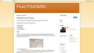 Fluid PSADMIN: Peoplesoft Login Process
