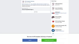 UFS Academic Advising - Facebook