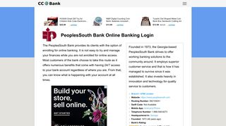 PeoplesSouth Bank Online Banking Login - CC Bank