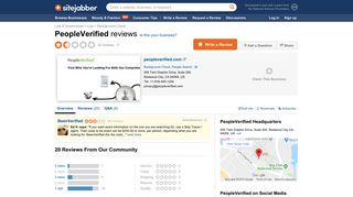 PeopleVerified Reviews - 20 Reviews of Peopleverified.com | Sitejabber
