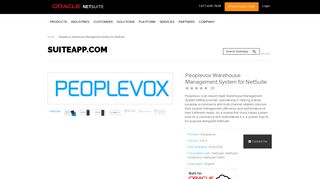 Peoplevox Warehouse Management System for NetSuite