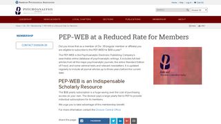 PEP-WEB at a Reduced Rate for Members - APA Divisions