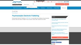 Psychoanalytic Electronic Publishing | APsaA