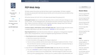 PEP-Web Help - Psychoanalytic Electronic Publishing